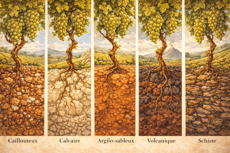 Les différents types de sols viticoles